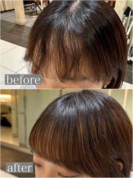 クロスパーマ　髪質改善　前髪カット