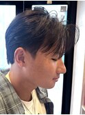 韓国マッシュフェザーパーマニュアンスパーマセンターパート黒髪