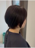 ショートレイヤーボブ/透明感ダークブラウン