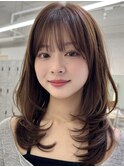 八幡山レイヤーカット韓国ダブルカラー顔周り前髪カットボブ