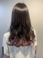 エイム ヘア リアム 調布店(eim hair liam)&nbsp;裾カラー/グラデーションカラー/カシスレッド/ウェーブロング