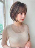 クールショート/シースルー前髪/ダークブルー/グレージュ