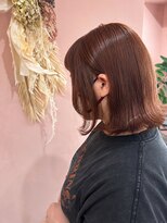 サロン ド ユーア(salon de yuua) 広島市中区大手町美容院 オレンジベージュ ボブスタイル