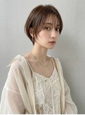 大人可愛い20代30代40代小顔ウルフレイヤーボブグレージュ