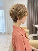 前髪あり耳掛け丸みくびれ大人ショートボブ20代30代40代50代＊