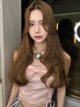 ボタン ハカタ(VOTAN hakata) 博多/韓国ヘア/ブラウンカラー/センター分け/レイヤーロング