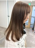 シアーベージュ透明感カラー＊艶髪ワンカールロングヘア/明大前