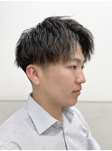 縦落ちスパイラルパーマ/刈り上げ/アップバング/理容室/バーバー