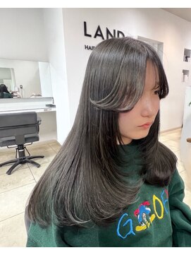 大人小顔レイヤー×透明感シアーグレージュ