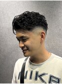 スキンフェード×オールバックパーマ