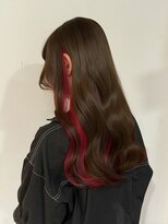 ロイス 神宮前(ROIS) レッドとベージュのインナーカラー