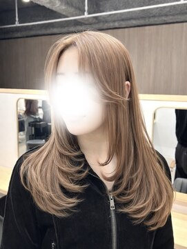 トト 船橋店(toto.) ◇前髪顔周りカットピンクベージュアンブレラカラー船橋