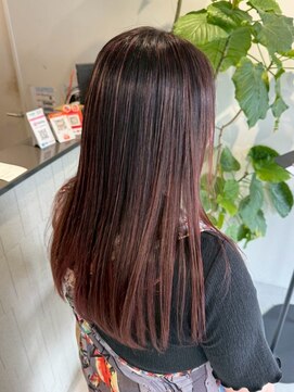 ギネス(Giness) ハイライトカラー ローズスライス×艶ロング
