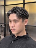 アップバングショートセンターパートツーブロックハイライト30代