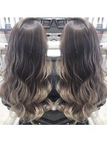 トルネード(TORNADO)&nbsp;ショコラグレージュ毛先ブリーチハイライトグラデーション