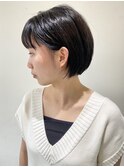 【FOLK】小顔 耳掛け 内巻き ボブダークアッシュ グレージュ♪