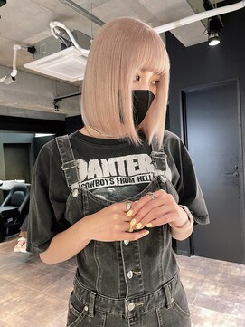 リンドトウキョウ ウメダ(LINDO TOKYO) my36_ボブ×ミルクティーベージュ/Wカラー/ハイトーンカラー