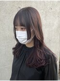 ＊姫カット！くびれヘアブリーチなしラズベリーピンクブラウン