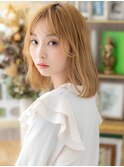 韓国風ブロンドへア前下がりストレートa戸田公園10代20代30代
