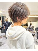 30代、40代/丸みくびれショートボブ×白髪染めハイライト/大宮