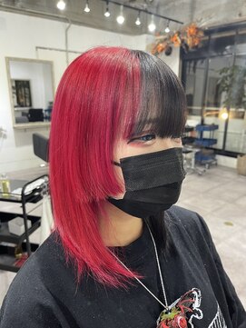 カフカ(CAFCA) ウルフカット×姫カット×半分こカラー【Taisuke】