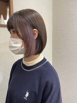 エルサフィロ ヨドヤバシ(el zafiro yodoyabashi)&nbsp;ラベンダーインナーカラー　ボブ　20代30代