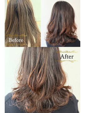 チェルモ 桜木町(CHELUMO) 大きなカールでふんわりコテ巻きシルエットデジタルパーマ