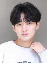 韓国マッシュニュアンスパーマツーブロックセンターパート