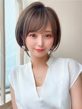 ラルユー 金山(LallYou) 耳かけショートボブ似合わせカット30代40代50代チェリーブラウン