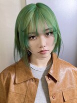 パレット 難波(Palette)&nbsp;ウルフレイヤー×ミント/前髪/イメチェン/こなれミディ/ブリーチ