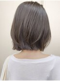 ブリーチなし切りっぱなしボブミディアムレイヤーボブ秋カラー