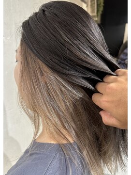 ワースホワイル(WORTH WHILE) クラゲヘアーオリーブグレーココアベージュインナーブリーチ