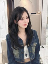 キティー サカエ(kiti SAKAE)&nbsp;2wayバング 韓国センターパート シースルー  くびれヘア　顔周り