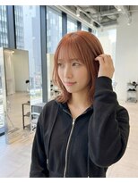 ハーツオオサカ(HE:ARTS OSAKA)&nbsp;抜け感引き立つオレンジハイトーンカラー韓国ヘア