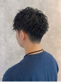 メンズツーブロックメンズパーマ波巻きツイストスパイラル