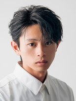 アロ 渋谷(Alo)&nbsp;黒髪毛流れセンターパート×毛流れパーマ
