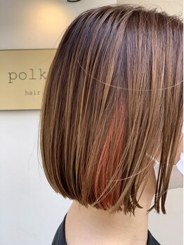 ポルカ ヘアー(polka hair)の写真/【衣山駅徒歩30秒】平日限定クーポンご用意！高技術×ハイクオリティをいつもよりお得に体験して☆