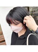 前髪インナー×イヤリングカラー