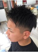 アップバング×ショート<理容室>