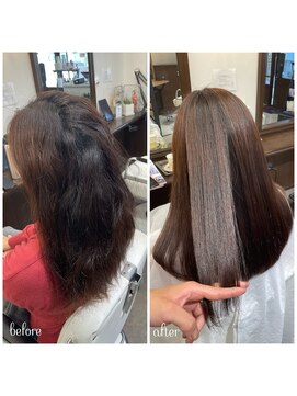 ムーブ(Moob) 縮毛矯正をかけて収まりを抑え扱いやすい髪へ【別府】