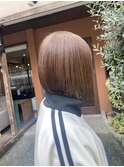 切りっぱなしボブ/チョコレートブラウン/艶髪/韓国ボブ/オリーブ