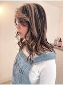 ローライト　デザインカラー　巻き髪　ニュアンスカール