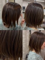 ハレ(80)&nbsp;レイヤーボブ/ダークオリーブブラウン