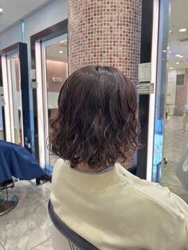 アピッシュ ギンザ(apish ginza) ボブパーマプードルパーマレイヤーカット前髪パーマコテ巻き風