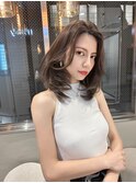 【稲永麻衣】レイヤーカット+ミディアム+顔周りカット+韓国ヘア