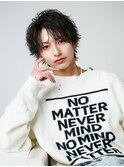 【大人の色気】コンマバング緩め黒髪パーマスパイラルパーマ