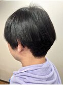 ストレートセンターパート マッシュ 髪質改善 縮毛矯正刈上げ