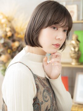 カバーヘア ブリス 大宮西口(COVER HAIR bliss) グレージュアッシュシースルーバング大人ボブc3大宮20代30代40代