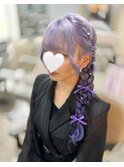 サイド編みたらし