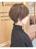 大人可愛い20代30代40代黒髪前下がりショートボブ丸みショート◎